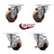 Service Caster 3 Inch High Temp Glass Filled Nylon Swivel Top Plate Caster Set with 2 Brakes SCC-20S314-GFNSHT-2-TLB-2 - alternate 5